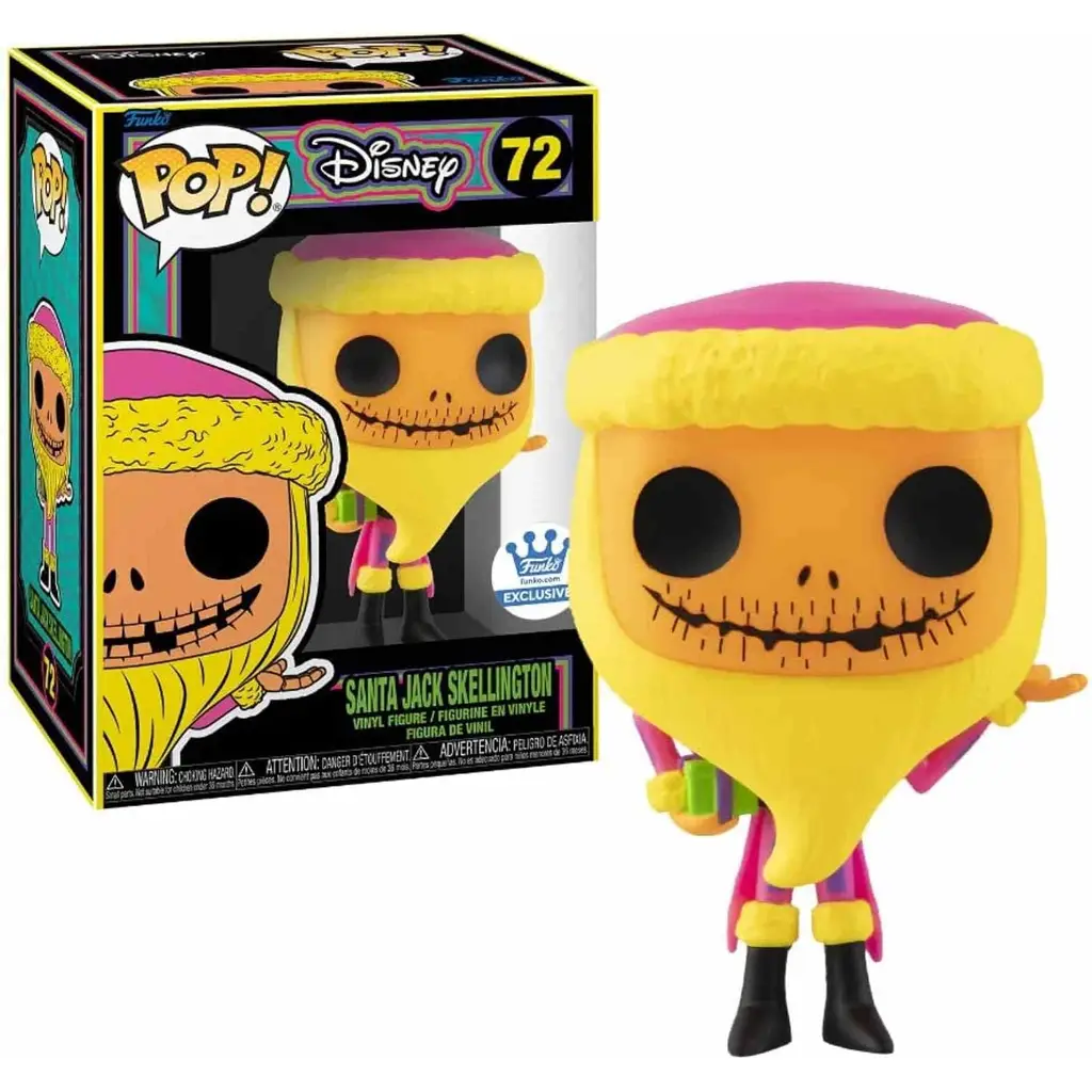 Funko Santa Jack Skellington Blacklight Exclusive Protector and Box Include