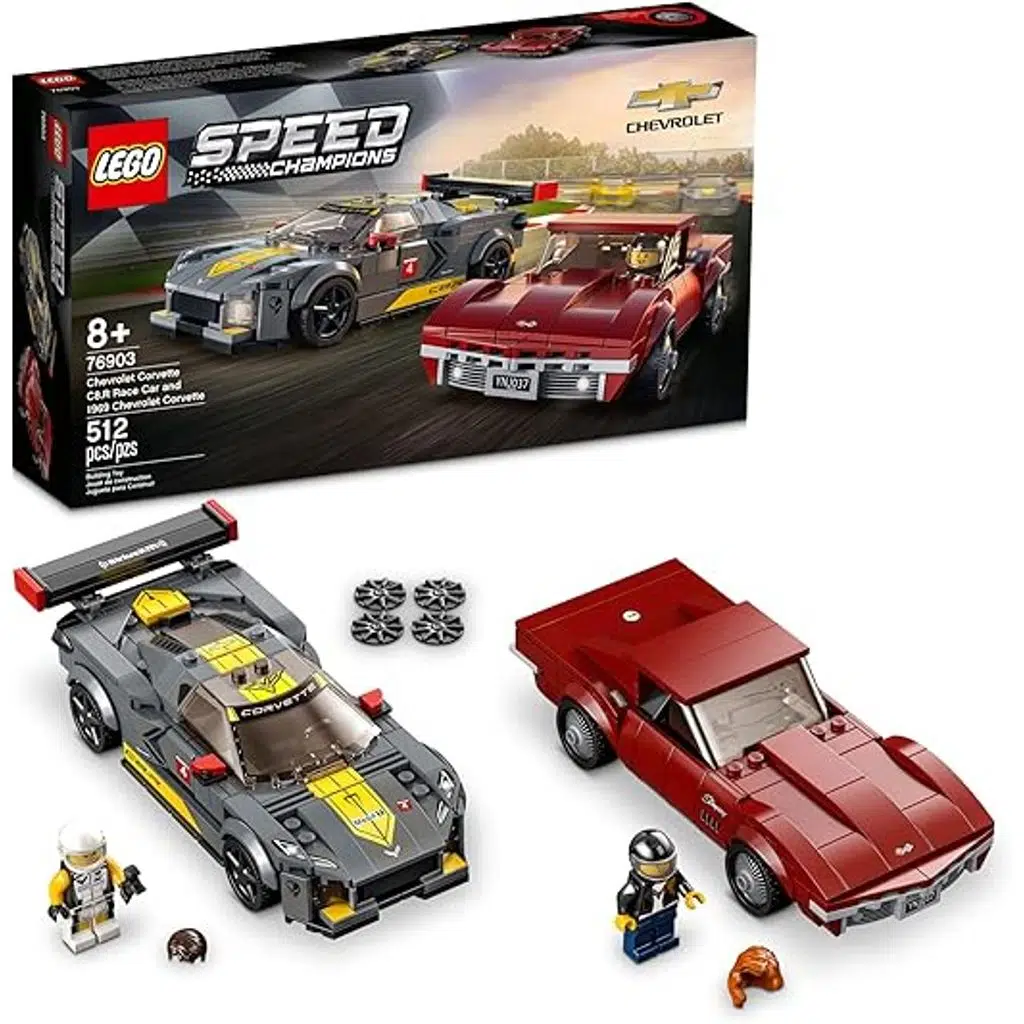 LEGO 76903 Speed Champions Chevrolet Corvette C8.R Yarış Arabası ve 1968 Chevrolet Corvette 
