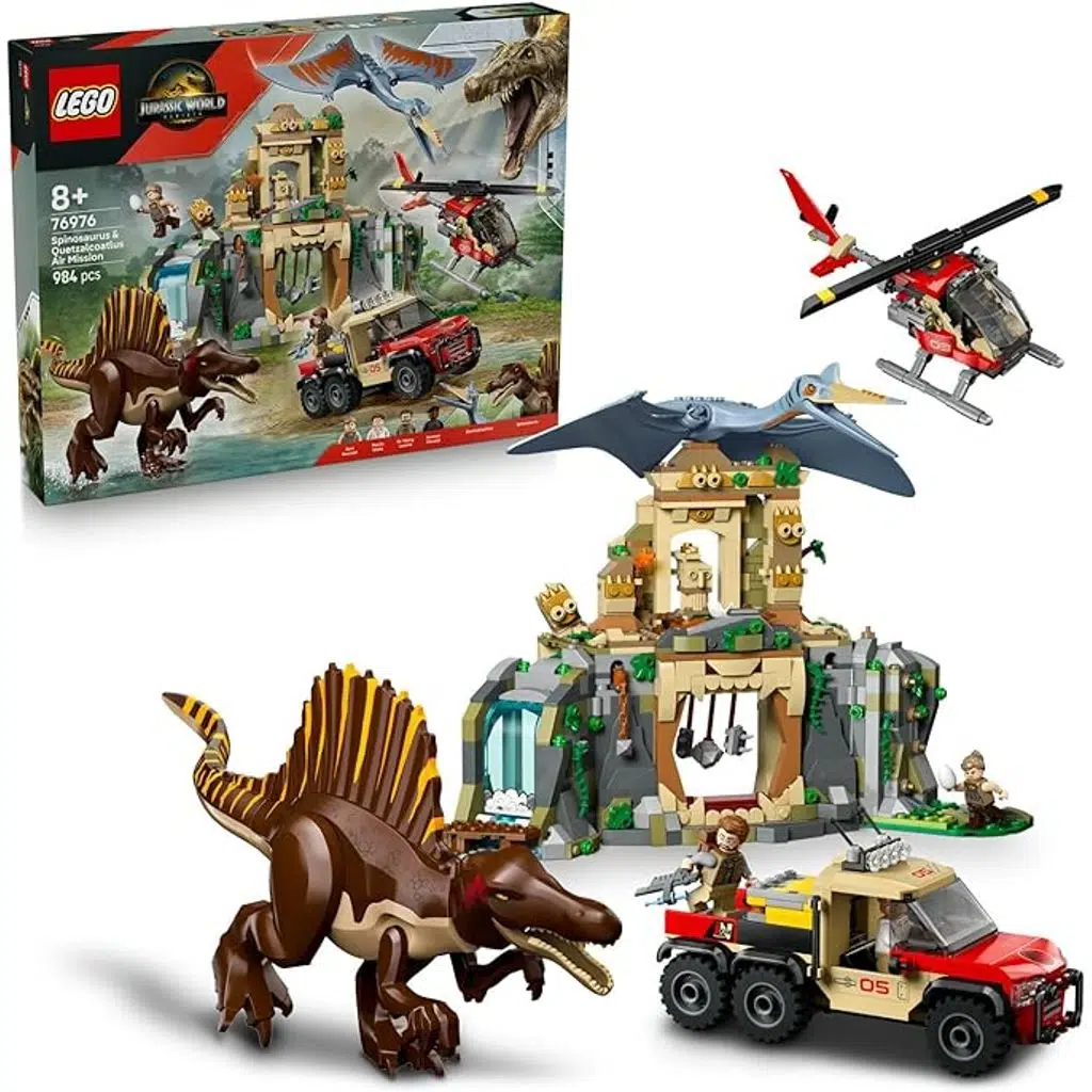 LEGO 76976 Jurassic World Spinosaurus ve Quetzalcoatlus Hava Görevi 